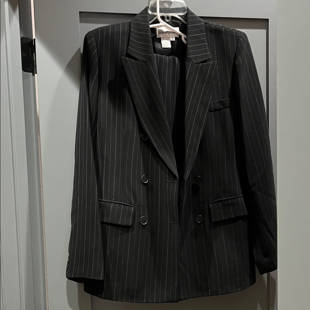 Bloomingdale’s Black Pinstripe Suit